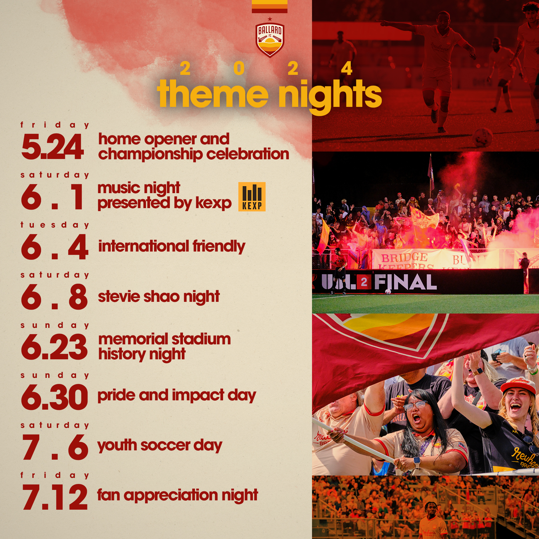 Ballard FC Announce 2024 Theme Nights featured image